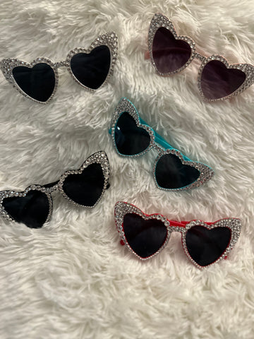 Made To Order - Rhinestone Heart Shaped Sunglasses