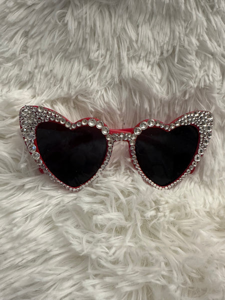 Made To Order - Rhinestone Heart Shaped Sunglasses