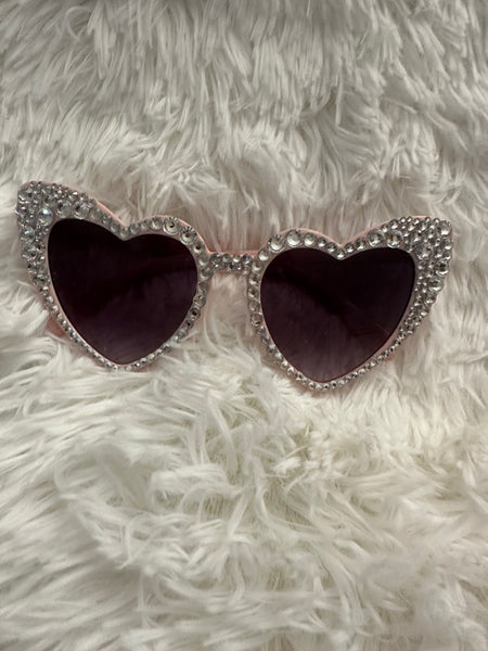 Made To Order - Rhinestone Heart Shaped Sunglasses
