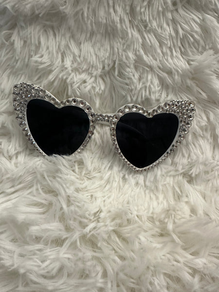 Made To Order - Rhinestone Heart Shaped Sunglasses