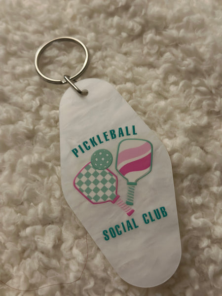 Pickleball Motel Keychain