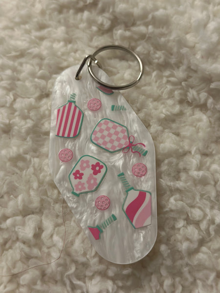 Pickleball Motel Keychain