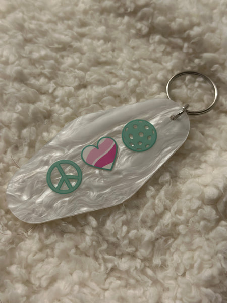 Pickleball Motel Keychain